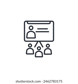 Metting icon. vector.Editable stroke.linear style sign for use web design,logo.Symbol illustration.