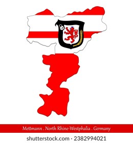 Mettmann Flag - North Rhine-Westphalia,Germany (EPS)