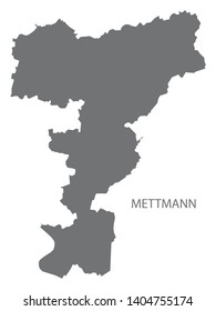 Mettmann grey county map of North Rhine-Westphalia DE