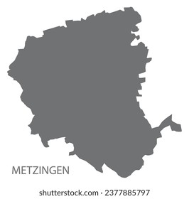 Metzingen German city map grey illustration silhouette shape