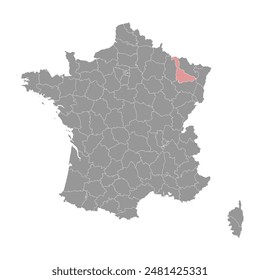 Meurthe et Moselle department map, administrative division of France. Vector illustration.