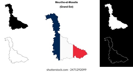 Meurthe-et-Moselle department outline map set