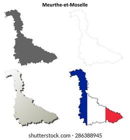 Meurthe-et-Moselle (Lorraine) outline map set