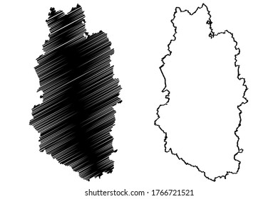 Meuse Department (France, French Republic, Grand Est region) map vector illustration, scribble sketch Meuse map