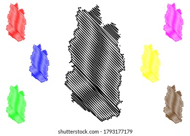 Meuse Department (France, French Republic, Grand Est region) map vector illustration, scribble sketch Meuse map