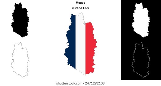 Conjunto de mapas de esquema del departamento de Meuse