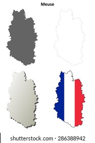 Meuse (Lorraine) outline map set