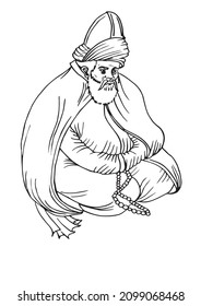 Mevlana Celaleddin Rumi  VECTOR DRAWİNG
