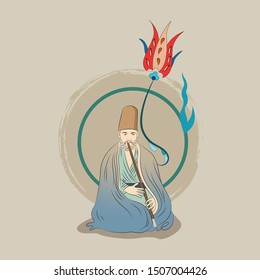 Mevlana Rumi, Whirling Dervish sufi religious dance. Rumi Day 17 December