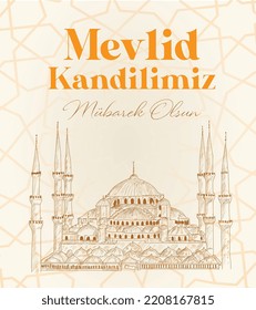 Mevlid Kandilimiz Mubarek olsun. Translate: Mawlid Al Nabi greeting islamic day