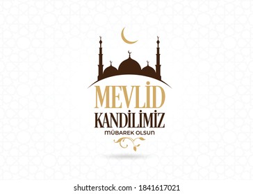 mevlid kandilimiz mübarek olsun. Mevlid Kandili. islamic holy night vector