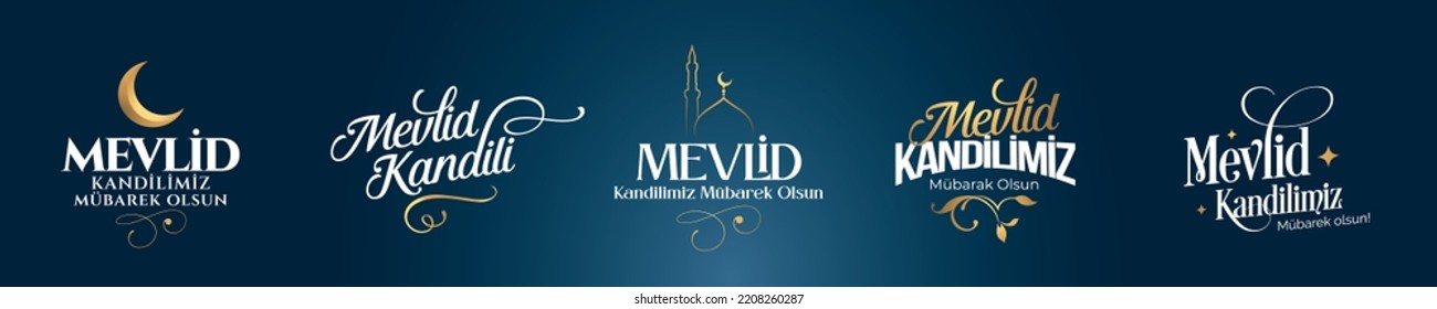 Mevlid Kandilimiz Mübarek olsun. Translation: islamic holy night,  Mevlid candle