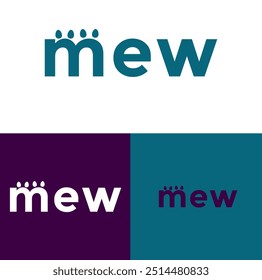 mew letter logo for animal company, Creative and modern mew letter logo.