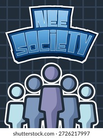 Nuevo efecto de texto editable de la sociedad con estilo moderno y simple