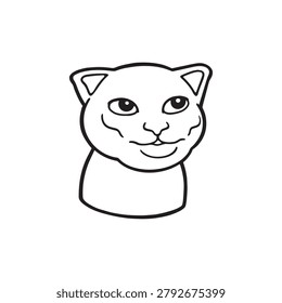 Mewing Cat Meme Vector Illustration for Stickers and Prints
