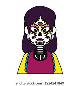 mexica woman with catrina costume