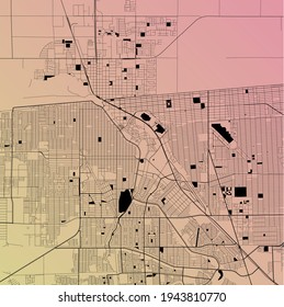 Mexicali, Baja California, Mexico - Urban vector city map with parks, rail and roads, highways, minimalist town plan design poster, city center, downtown, transit network, street blueprint