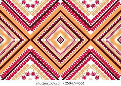 Mexican Abstract Tribal Pattern Design Geometric shapes, colored triangles, tiles, embroidery patterns, fabric pattern designs, carpets, pillows, shirts, pants, bedding, curtains, patterns on glasses.