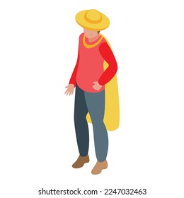 Mexican actor icon isometric vector. Drama school. Online skill