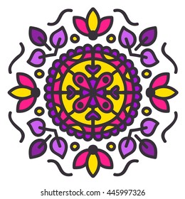 Mexican and African tribal ornament. Aztec ethnic print for fashion, clothes, embroidery. Boho style. Vector illustration.