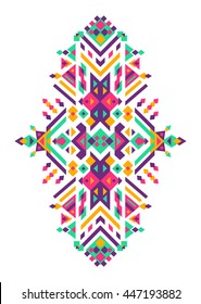 Ornamento tribal mexicano e africano. Impressão étnica para design, moda, roupas, bordados, banners, cartazes, cartões, fundos. Ilustração vetorial.