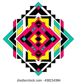 Mexican and African tribal ornament.  Native American Indian ornaments. Aztec ethnic neck print for fashion, clothes, embroidery. Vector illustration.