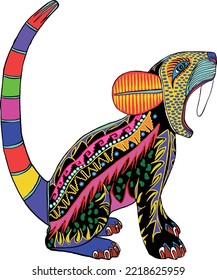 Mexican Alebrije Saber Tooth Cat