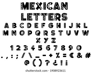 Mexican Alphabet Letters Vector Illustration Stock Vector (Royalty Free ...