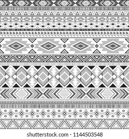 Mexican american indian pattern tribal ethnic motifs geometric vector background. Vintage native american tribal motifs textile print ethnic traditional design. Mexican folk fashion.