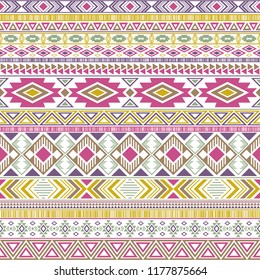 Mexican american indian pattern tribal ethnic motifs geometric vector background. Beautiful native american tribal motifs textile print ethnic traditional design. Mexican folk fashion.