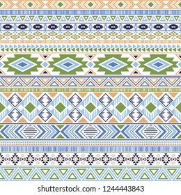 Mexican american indian pattern tribal ethnic motifs geometric seamless background. Bohemian native american tribal motifs clothing fabric ethnic traditional design. Aztec symbol fabric print.