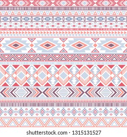 Mexican american indian pattern tribal ethnic motifs geometric seamless background. Eclectic native american tribal motifs textile print ethnic traditional design. Mexican folk fashion.