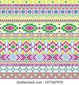 Mexican american indian pattern tribal ethnic motifs geometric seamless background.  