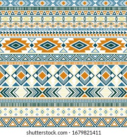 Mexican american indian pattern tribal ethnic motifs geometric seamless background. Unusual native american tribal motifs clothing fabric ethnic traditional design. Mexican folk fashion.