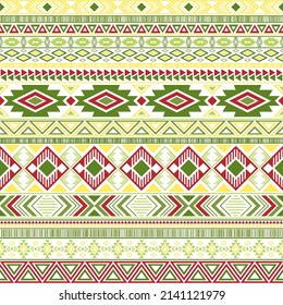 Mexican american indian pattern tribal ethnic motifs geometric seamless background. Rich native american tribal motifs textile print ethnic traditional design. Mexican folk fashion.