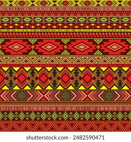 Mexican american indian pattern tribal ethnic motifs geometric seamless background. Bohemian native american tribal motifs clothing fabric ethnic traditional design. Mexican folk fashion.