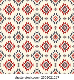 Mexican american indian pattern tribal ethnic motifs geometric vector background. Chic native american tribal motifs clothing fabric ethnic traditional design. Mexican folk fashion.