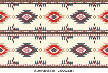 Mexican american indian pattern tribal ethnic motifs geometric vector background. Chic native american tribal motifs clothing fabric ethnic traditional design. Mexican folk fashion.