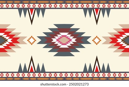 Mexican american indian pattern tribal ethnic motifs geometric vector background. Chic native american tribal motifs clothing fabric ethnic traditional design. Mexican folk fashion.