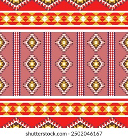 Mexican american indian pattern tribal ethnic motifs geometric vector background. Chic native american tribal motifs clothing fabric ethnic traditional design. Mexican folk fashion.