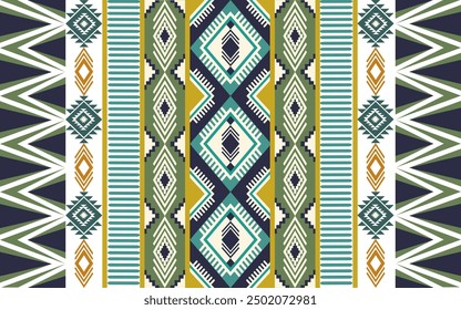 Fondo geométrico del Vector de los motivos étnicos tribales del patrón indio mexicano-americano. Elegantes motivos tribales nativos americanos ropa de tela de diseño étnico tradicional. Moda folclórica mexicana.