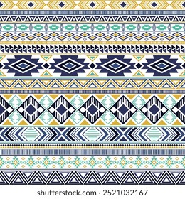 Mexican american indian pattern tribal ethnic motifs geometric vector background. Eclectic native american tribal motifs textile print ethnic traditional design. Mexican folk fashion.