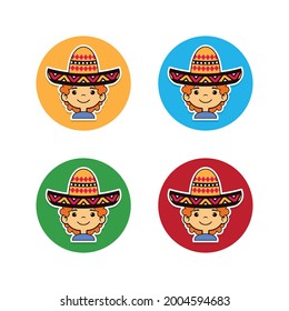 mexican avatar with sombrero vector image