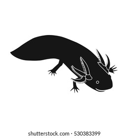 Mexican axolotl icon in black style isolated on white background. Mexico country symbol stock vector illustration.