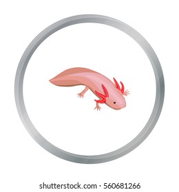 Mexican axolotl icon in cartoon style isolated on white background. Mexico country symbol stock vector illustration.