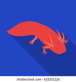 Mexican axolotl icon in flat style isolated on white background. Mexico country symbol stock vector illustration.