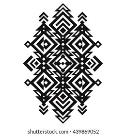 Mexican and Aztec tribal ornament. Native American Indian ornament. Aztec ethnic print for fashion, clothes, embroidery. Vector illustration.