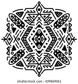 Mexican and Aztec tribal ornament. Native American Indian ornament. Aztec ethnic print for fashion, clothes, embroidery. Vector illustration.