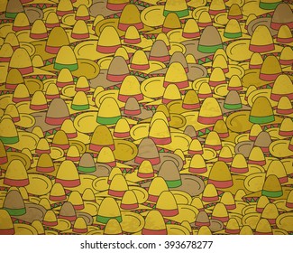 mexican background with sombreros, retro concept