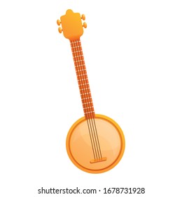 Icono de banjo mexicano. Caricatura de un ícono vector banjo mexicano para el diseño web aislado en fondo blanco